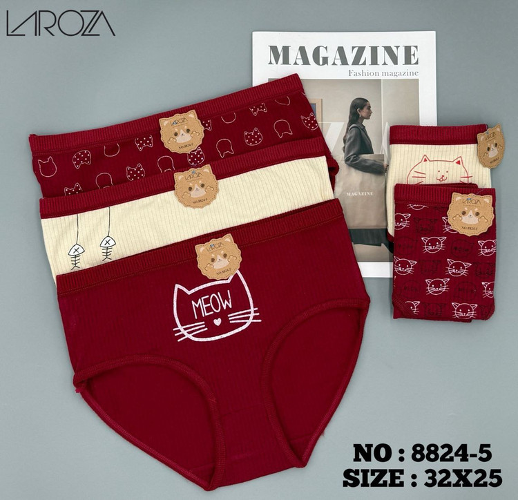 شورت زنانه نخی کبریتی طرحدار فریسایز XL